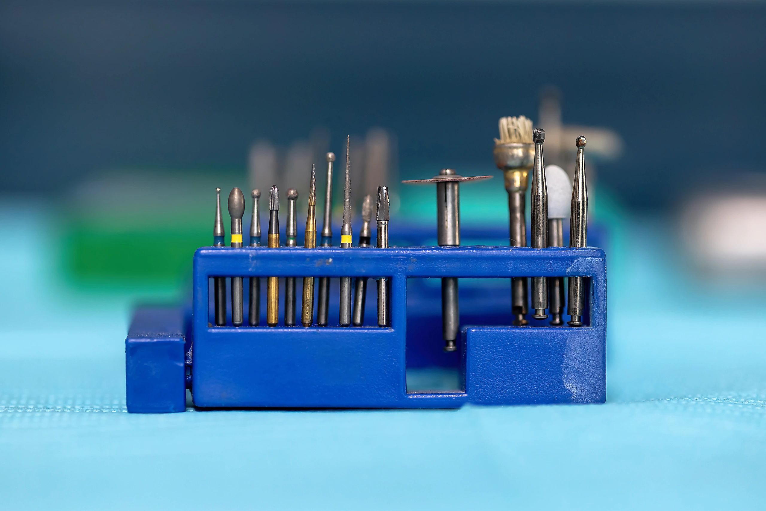 Close-up of professional dental instruments used for precise treatment